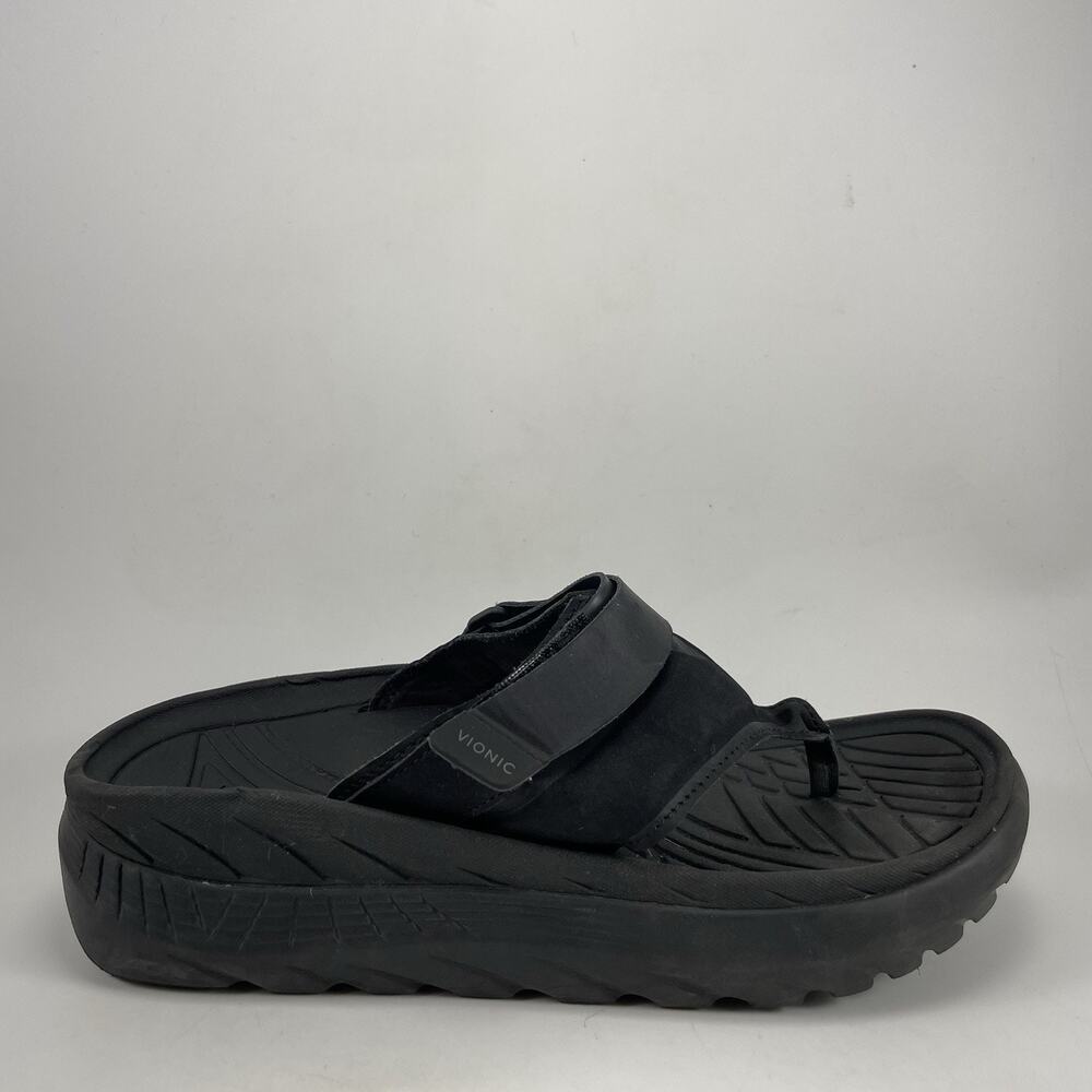 Vionic Restore II Recovery Sandals Womens Size 8 Black Adjustable Thong Comfort